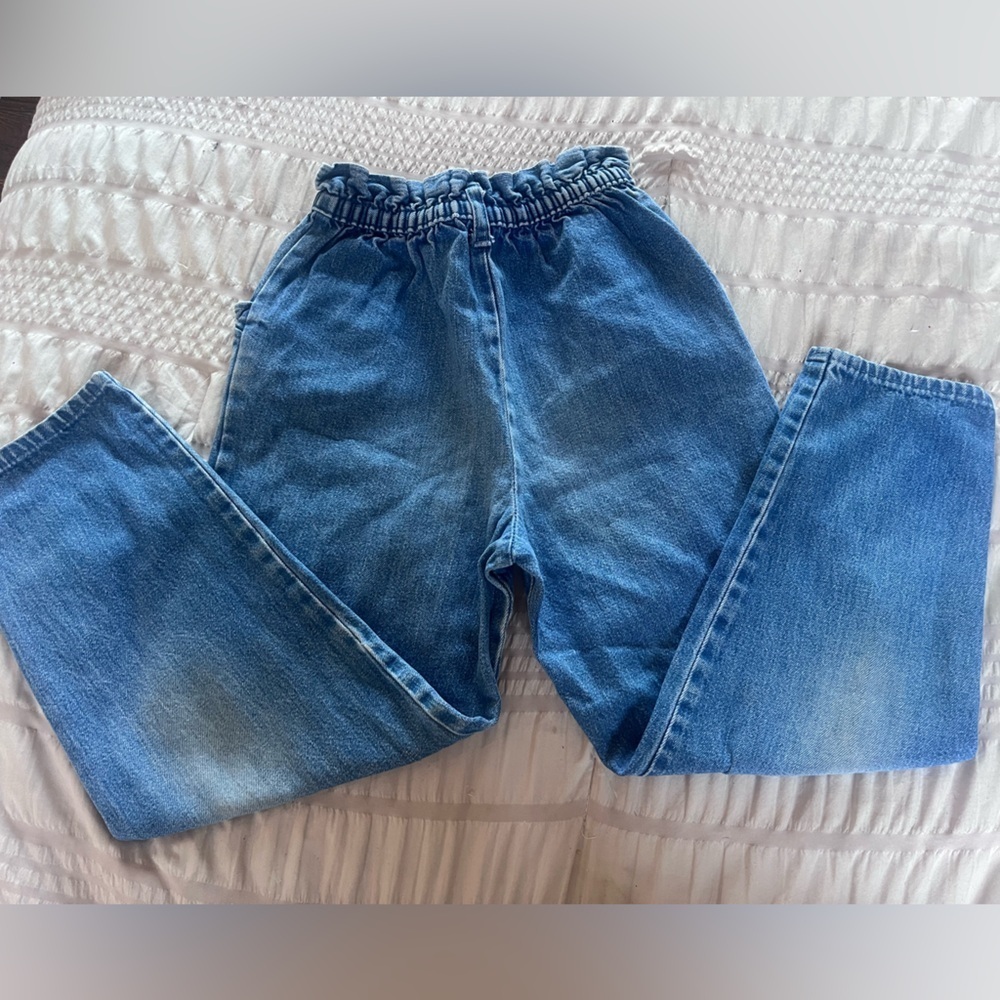 Vintage Kids' Blue Denim Jeans with Embroidered Accents - Picture 3 of 4